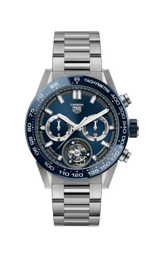 TAG Heuer Carrera Calibre Heuer 02T 45 Chronograph Tourbillon Titanium / Blue